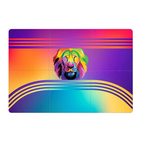 Магнитный плакат 3Х2 с принтом Радужный лев , Полимерный материал с магнитным слоем | 6 деталей размером 9*9 см | абстракция | африка | градиент | грива | животное | зверь | зодиак | клетка | король | лещенко | львица | переход | прайд | радуга | разноцветный | рык | сафари | тигр | хищник | царь | цвет
