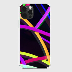 Чехол для iPhone 12 Pro Max с принтом Светящиеся полосы , Силикон |  | abstract | neon | абстрактно | абстрактный | абстракция | линии | неон | неонка | неоновая | неоновые | неоновый | полоски | полосы | разноцветные | светящиеся | цветные