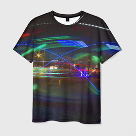 Мужская футболка 3D с принтом Neon , 100% полиэфир | прямой крой, круглый вырез горловины, длина до линии бедер | Тематика изображения на принте: neon | город | города | городе | городом | городской | неон | неонка | неоновые | неоновый | свет | светящиеся | светящийся | светящимся