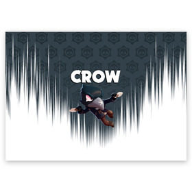 Поздравительная открытка с принтом BRAWL STARS CROW , 100% бумага | плотность бумаги 280 г/м2, матовая, на обратной стороне линовка и место для марки
 | brawl stars | bull | colt | crow | leon | stars | берли | бо | брок | ворон | джесси | динамайк | дэррил | кольт | леон | мортис | нита | пайпер | пенни | поко | пэм | рикошет | спайк | фрэнк | шелли | эль примо