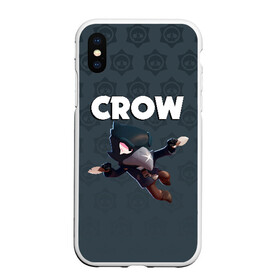 Чехол для iPhone XS Max матовый с принтом BRAWL STARS CROW , Силикон | Область печати: задняя сторона чехла, без боковых панелей | brawl stars | bull | colt | crow | leon | stars | берли | бо | брок | ворон | джесси | динамайк | дэррил | кольт | леон | мортис | нита | пайпер | пенни | поко | пэм | рикошет | спайк | фрэнк | шелли | эль примо