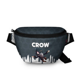 Поясная сумка 3D с принтом BRAWL STARS CROW , 100% полиэстер | плотная ткань, ремень с регулируемой длиной, внутри несколько карманов для мелочей, основное отделение и карман с обратной стороны сумки застегиваются на молнию | brawl stars | bull | colt | crow | leon | stars | берли | бо | брок | ворон | джесси | динамайк | дэррил | кольт | леон | мортис | нита | пайпер | пенни | поко | пэм | рикошет | спайк | фрэнк | шелли | эль примо