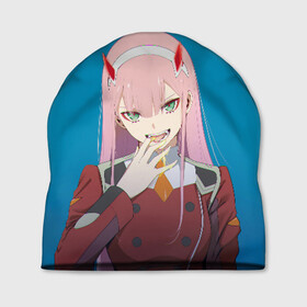 Шапка 3D с принтом Darling In The Franxx , 100% полиэстер | универсальный размер, печать по всей поверхности изделия | 02 | anime | darling in the franxx | hiro | manga | zero two | аниме | ахегао | любимый во франксе | манга | милый во франксе | ноль два | хиро