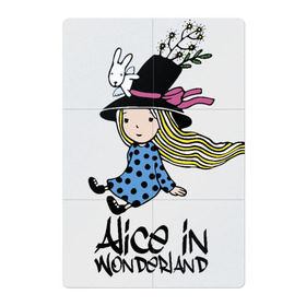 Магнитный плакат 2Х3 с принтом Алиса в стране чудес , Полимерный материал с магнитным слоем | 6 деталей размером 9*9 см | Тематика изображения на принте: alice | dress | girl | hair | hat | rabbit | ribbon | tale | wings | алиса | бант | волосы | девочка | кролик | крылья | лицо | платье | сказка | шляпа