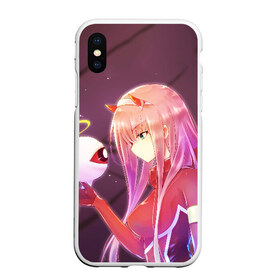 Чехол для iPhone XS Max матовый с принтом Darling In The Franxx , Силикон | Область печати: задняя сторона чехла, без боковых панелей | 02 | anime | darling in the franxx | hiro | manga | zero two | аниме | ахегао | любимый во франксе | манга | милый во франксе | ноль два | хиро