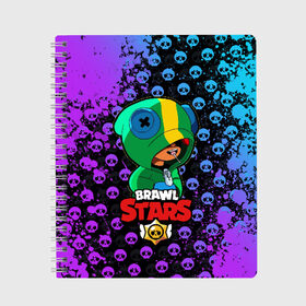 Тетрадь с принтом Brawl Stars , 100% бумага | 48 листов, плотность листов — 60 г/м2, плотность картонной обложки — 250 г/м2. Листы скреплены сбоку удобной пружинной спиралью. Уголки страниц и обложки скругленные. Цвет линий — светло-серый
 | brawl | brawl stars | crow | leon | stars | бравл | бравл старс | браво старс | игра | компьютерная | кров | леон | онлайн | старс