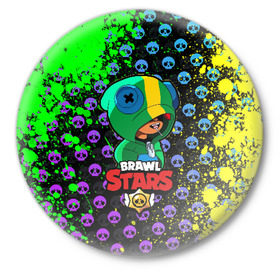Значок с принтом Brawl Stars LEON ,  металл | круглая форма, металлическая застежка в виде булавки | brawl | brawl stars | crow | leon | stars | бравл | бравл старс | браво старс | игра | компьютерная | кров | леон | онлайн | старс