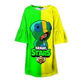 Детское платье 3D с принтом Brawl Stars LEON , 100% полиэстер | прямой силуэт, чуть расширенный к низу. Круглая горловина, на рукавах — воланы | brawl | brawl stars | crow | leon | stars | бравл | бравл старс | браво старс | игра | компьютерная | кров | леон | онлайн | старс