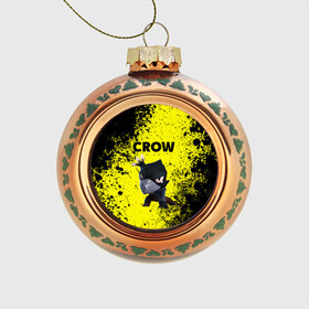 Стеклянный ёлочный шар с принтом Brawl Stars CROW , Стекло | Диаметр: 80 мм | brawl | brawl stars | crow | leon | stars | бравл | бравл старс | браво старс | игра | компьютерная | кров | леон | онлайн | старс