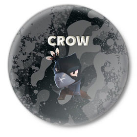 Значок с принтом Brawl Stars CROW ,  металл | круглая форма, металлическая застежка в виде булавки | brawl | brawl stars | crow | leon | stars | бравл | бравл старс | браво старс | игра | компьютерная | кров | леон | онлайн | старс