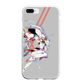 Чехол для iPhone 7Plus/8 Plus матовый с принтом Darling In The Franxx , Силикон | Область печати: задняя сторона чехла, без боковых панелей | 02 | anime | darling in the franxx | hiro | manga | zero two | аниме | ахегао | любимый во франксе | манга | милый во франксе | ноль два | хиро