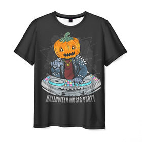 Мужская футболка 3D с принтом Halloween party , 100% полиэфир | прямой крой, круглый вырез горловины, длина до линии бедер | Тематика изображения на принте: diy | ghost | halloween | horror | makeup | scary | skull clown | trick or treat | вампир | ведьма | кошка | луна | магия | ночь | тыква | хэллоуин