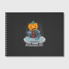 Альбом для рисования с принтом Halloween party , 100% бумага
 | матовая бумага, плотность 200 мг. | diy | ghost | halloween | horror | makeup | scary | skull clown | trick or treat | вампир | ведьма | кошка | луна | магия | ночь | тыква | хэллоуин