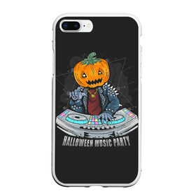 Чехол для iPhone 7Plus/8 Plus матовый с принтом Halloween party , Силикон | Область печати: задняя сторона чехла, без боковых панелей | diy | ghost | halloween | horror | makeup | scary | skull clown | trick or treat | вампир | ведьма | кошка | луна | магия | ночь | тыква | хэллоуин