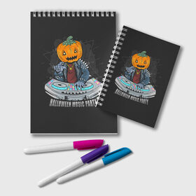 Блокнот с принтом Halloween party , 100% бумага | 48 листов, плотность листов — 60 г/м2, плотность картонной обложки — 250 г/м2. Листы скреплены удобной пружинной спиралью. Цвет линий — светло-серый
 | diy | ghost | halloween | horror | makeup | scary | skull clown | trick or treat | вампир | ведьма | кошка | луна | магия | ночь | тыква | хэллоуин