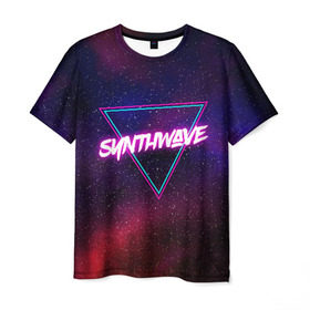 Мужская футболка 3D с принтом SYNTHWAVE / RETROWAVE , 100% полиэфир | прямой крой, круглый вырез горловины, длина до линии бедер | hotline miami | neon | outrun | outrun electro | retrowave | synth | synthwave | неон | хотлайн майами