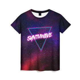 Женская футболка 3D с принтом SYNTHWAVE / RETROWAVE , 100% полиэфир ( синтетическое хлопкоподобное полотно) | прямой крой, круглый вырез горловины, длина до линии бедер | hotline miami | neon | outrun | outrun electro | retrowave | synth | synthwave | неон | хотлайн майами