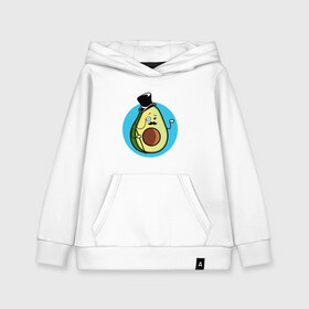 Детская толстовка хлопок с принтом Mr Avocado , 100% хлопок | Круглый горловой вырез, эластичные манжеты, пояс, капюшен | авокадо | еда | сеньор | сноб | усы | фрукты