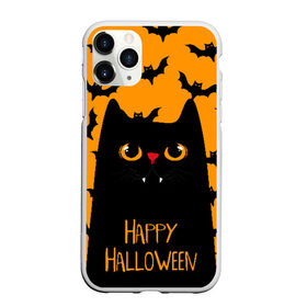 Чехол для iPhone 11 Pro матовый с принтом Happy halloween , Силикон |  | Тематика изображения на принте: halloween | horror | вампир | кот | кот вампир | котик | кошка | летучие мыши | мыши | пятница 13 | страшилки | страшно | ужасы | хоррор | хэллоуин