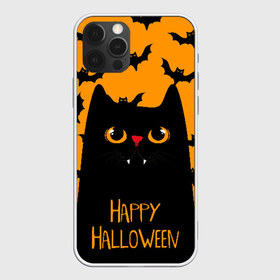 Чехол для iPhone 12 Pro Max с принтом Happy halloween , Силикон |  | halloween | horror | вампир | кот | кот вампир | котик | кошка | летучие мыши | мыши | пятница 13 | страшилки | страшно | ужасы | хоррор | хэллоуин