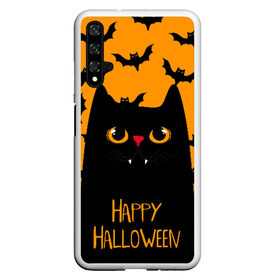Чехол для Honor 20 с принтом Happy halloween , Силикон | Область печати: задняя сторона чехла, без боковых панелей | halloween | horror | вампир | кот | кот вампир | котик | кошка | летучие мыши | мыши | пятница 13 | страшилки | страшно | ужасы | хоррор | хэллоуин