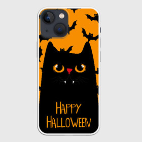 Чехол для iPhone 13 mini с принтом Happy halloween ,  |  | halloween | horror | вампир | кот | кот вампир | котик | кошка | летучие мыши | мыши | пятница 13 | страшилки | страшно | ужасы | хоррор | хэллоуин