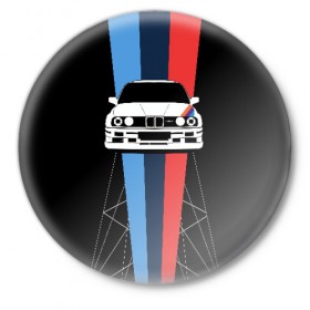 Значок с принтом BMW ,  металл | круглая форма, металлическая застежка в виде булавки | auto | bmw | bmw motorsport | im | x5 | x6 | беха | бмв | бэха