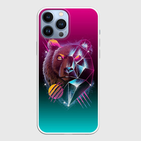 Чехол для iPhone 13 Pro Max с принтом RETRO CYBER BEAR NEON ,  |  | Тематика изображения на принте: hotline miami | neon | outrun | outrun electro | retro | retrowave | synth | synthwave | неон | ретро | хотлайн майами