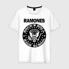 Мужская футболка хлопок с принтом Ramones , 100% хлопок | прямой крой, круглый вырез горловины, длина до линии бедер, слегка спущенное плечо. | ramone | ramones | группа | джонни | джоуи | ди ди томми | марки | панк | поп | раманес | раманэс | рамон | рамонес | рамонэс | рамоун | рамоунз | рамоунс | рок | хард | хардрок