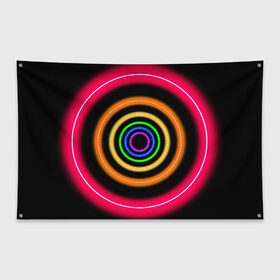 Флаг-баннер с принтом Neon , 100% полиэстер | размер 67 х 109 см, плотность ткани — 95 г/м2; по краям флага есть четыре люверса для крепления | neon | абстрактно | абстрактный | абстракция | кругами | круги | круглая | круглый | круглыми | кружки | крушки | неон | неонка | неоновые | неоновый | светящийся | яркий