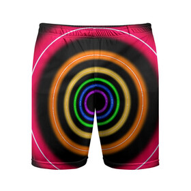 Мужские шорты 3D спортивные с принтом Neon ,  |  | neon | абстрактно | абстрактный | абстракция | кругами | круги | круглая | круглый | круглыми | кружки | крушки | неон | неонка | неоновые | неоновый | светящийся | яркий