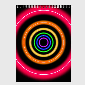 Скетчбук с принтом Neon , 100% бумага
 | 48 листов, плотность листов — 100 г/м2, плотность картонной обложки — 250 г/м2. Листы скреплены сверху удобной пружинной спиралью | neon | абстрактно | абстрактный | абстракция | кругами | круги | круглая | круглый | круглыми | кружки | крушки | неон | неонка | неоновые | неоновый | светящийся | яркий