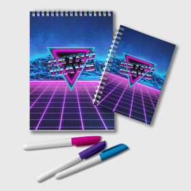 Блокнот с принтом SYNTHWAVE RETROWAVE , 100% бумага | 48 листов, плотность листов — 60 г/м2, плотность картонной обложки — 250 г/м2. Листы скреплены удобной пружинной спиралью. Цвет линий — светло-серый
 | Тематика изображения на принте: hotline miami | neon | new retro wave | outrun | outrun electro | retro | retrowave | synth | synthwave | неон | ретро | хотлайн майами