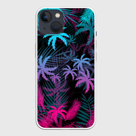 Чехол для iPhone 13 с принтом НЕОНОВЫЕ ПАЛЬМЫ | NEON PALMS ,  |  | hotline miami | neon | new retro wave | outrun | outrun electro | palmen | retro | retrowave | summer | synth | synthwave | tropical | лето | неон | пальмы | ретро | тропики | хотлайн майами