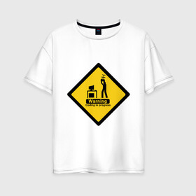 Женская футболка хлопок Oversize с принтом Coding in progress , 100% хлопок | свободный крой, круглый ворот, спущенный рукав, длина до линии бедер
 | админ | айтишник | ит | кодер | программист | психанул | сисадмин
