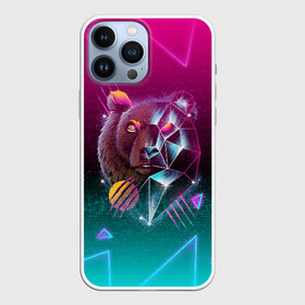 Чехол для iPhone 13 Pro Max с принтом RETRO CYBER BEAR NEON ,  |  | Тематика изображения на принте: hotline miami | neon | new retro wave | outrun | outrun electro | retro | retrowave | synth | synthwave | медведь | неон | ретро | хотлайн майами