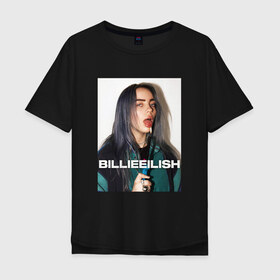 Мужская футболка хлопок Oversize с принтом BILLIE EILISH , 100% хлопок | свободный крой, круглый ворот, “спинка” длиннее передней части | bilie | billi | billie | eilish | eillish | elish | ellish | айлиш | алиш | били | билли | эйлиш | элиш