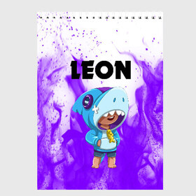 Скетчбук с принтом BRAWL STARS LEON SHARK , 100% бумага
 | 48 листов, плотность листов — 100 г/м2, плотность картонной обложки — 250 г/м2. Листы скреплены сверху удобной пружинной спиралью | Тематика изображения на принте: android | brawl stars | colt | crow | games | leon | penny | poco. | shelly | spike | wanted | брав | бравл старс | звезды | игры | мобильные игры | старс