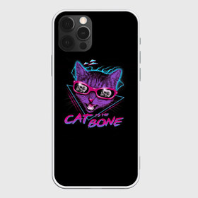 Чехол для iPhone 12 Pro Max с принтом Cat To The Bone , Силикон |  | Тематика изображения на принте: 80 | bone | bones | cat | cyber | game | hotline | hotlinemiami | maiami | music | outrun | retro | retrowave | skull | synth | synthwave | игра | кибер | кот | кошка | ретро | череп