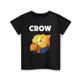 Детская футболка хлопок с принтом BRAWL STARS CROW PHOENIX , 100% хлопок | круглый вырез горловины, полуприлегающий силуэт, длина до линии бедер | android | brawl stars | colt | crow | games | leon | penny | poco. | shelly | spike | wanted | брав | бравл старс | звезды | игры | мобильные игры | старс