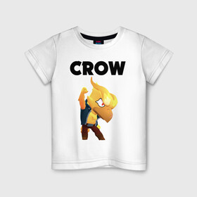 Детская футболка хлопок с принтом BRAWL STARS CROW PHOENIX , 100% хлопок | круглый вырез горловины, полуприлегающий силуэт, длина до линии бедер | android | brawl stars | colt | crow | games | leon | penny | poco. | shelly | spike | wanted | брав | бравл старс | звезды | игры | мобильные игры | старс