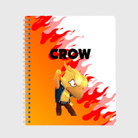 Тетрадь с принтом BRAWL STARS CROW PHOENIX , 100% бумага | 48 листов, плотность листов — 60 г/м2, плотность картонной обложки — 250 г/м2. Листы скреплены сбоку удобной пружинной спиралью. Уголки страниц и обложки скругленные. Цвет линий — светло-серый
 | Тематика изображения на принте: android | brawl stars | colt | crow | games | leon | penny | poco. | shelly | spike | wanted | брав | бравл старс | звезды | игры | мобильные игры | старс