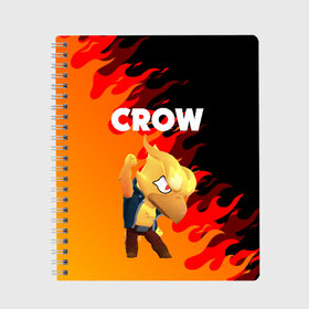 Тетрадь с принтом BRAWL STARS CROW PHOENIX , 100% бумага | 48 листов, плотность листов — 60 г/м2, плотность картонной обложки — 250 г/м2. Листы скреплены сбоку удобной пружинной спиралью. Уголки страниц и обложки скругленные. Цвет линий — светло-серый
 | Тематика изображения на принте: android | brawl stars | colt | crow | games | leon | penny | poco. | shelly | spike | wanted | брав | бравл старс | звезды | игры | мобильные игры | старс