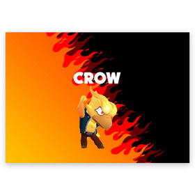 Поздравительная открытка с принтом BRAWL STARS CROW PHOENIX , 100% бумага | плотность бумаги 280 г/м2, матовая, на обратной стороне линовка и место для марки
 | Тематика изображения на принте: android | brawl stars | colt | crow | games | leon | penny | poco. | shelly | spike | wanted | брав | бравл старс | звезды | игры | мобильные игры | старс