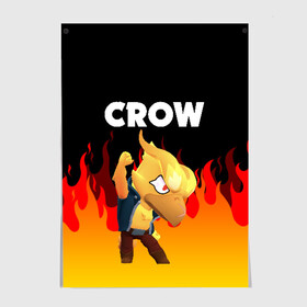 Постер с принтом BRAWL STARS CROW PHOENIX , 100% бумага
 | бумага, плотность 150 мг. Матовая, но за счет высокого коэффициента гладкости имеет небольшой блеск и дает на свету блики, но в отличии от глянцевой бумаги не покрыта лаком | android | brawl stars | colt | crow | games | leon | penny | poco. | shelly | spike | wanted | брав | бравл старс | звезды | игры | мобильные игры | старс