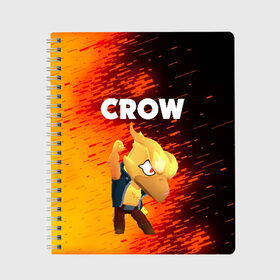 Тетрадь с принтом BRAWL STARS CROW PHOENIX , 100% бумага | 48 листов, плотность листов — 60 г/м2, плотность картонной обложки — 250 г/м2. Листы скреплены сбоку удобной пружинной спиралью. Уголки страниц и обложки скругленные. Цвет линий — светло-серый
 | Тематика изображения на принте: android | brawl stars | colt | crow | games | leon | penny | poco. | shelly | spike | wanted | брав | бравл старс | звезды | игры | мобильные игры | старс