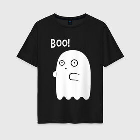 Женская футболка хлопок Oversize с принтом Хэллоуин , 100% хлопок | свободный крой, круглый ворот, спущенный рукав, длина до линии бедер
 | halloween | привидение | приколы | ужасы | хеллоуин | хэллоуин