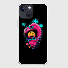Чехол для iPhone 13 mini с принтом Flamingo ,  |  | 80 | cyber | flamingo | game | hotline | maiami | music | outrun | retro | retrowave | synth | synthwave | игра | кибер | ретро | фламинго