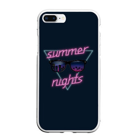 Чехол для iPhone 7Plus/8 Plus матовый с принтом Summer Nights , Силикон | Область печати: задняя сторона чехла, без боковых панелей | 80 | cyber | game | hotline | hotlinemiami | maiami | music | nights | outrun | retro | retrowave | summer | synth | synthwave | игра | кибер | лето | ночь | ретро