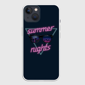 Чехол для iPhone 13 с принтом Summer Nights ,  |  | 80 | cyber | game | hotline | hotlinemiami | maiami | music | nights | outrun | retro | retrowave | summer | synth | synthwave | игра | кибер | лето | ночь | ретро